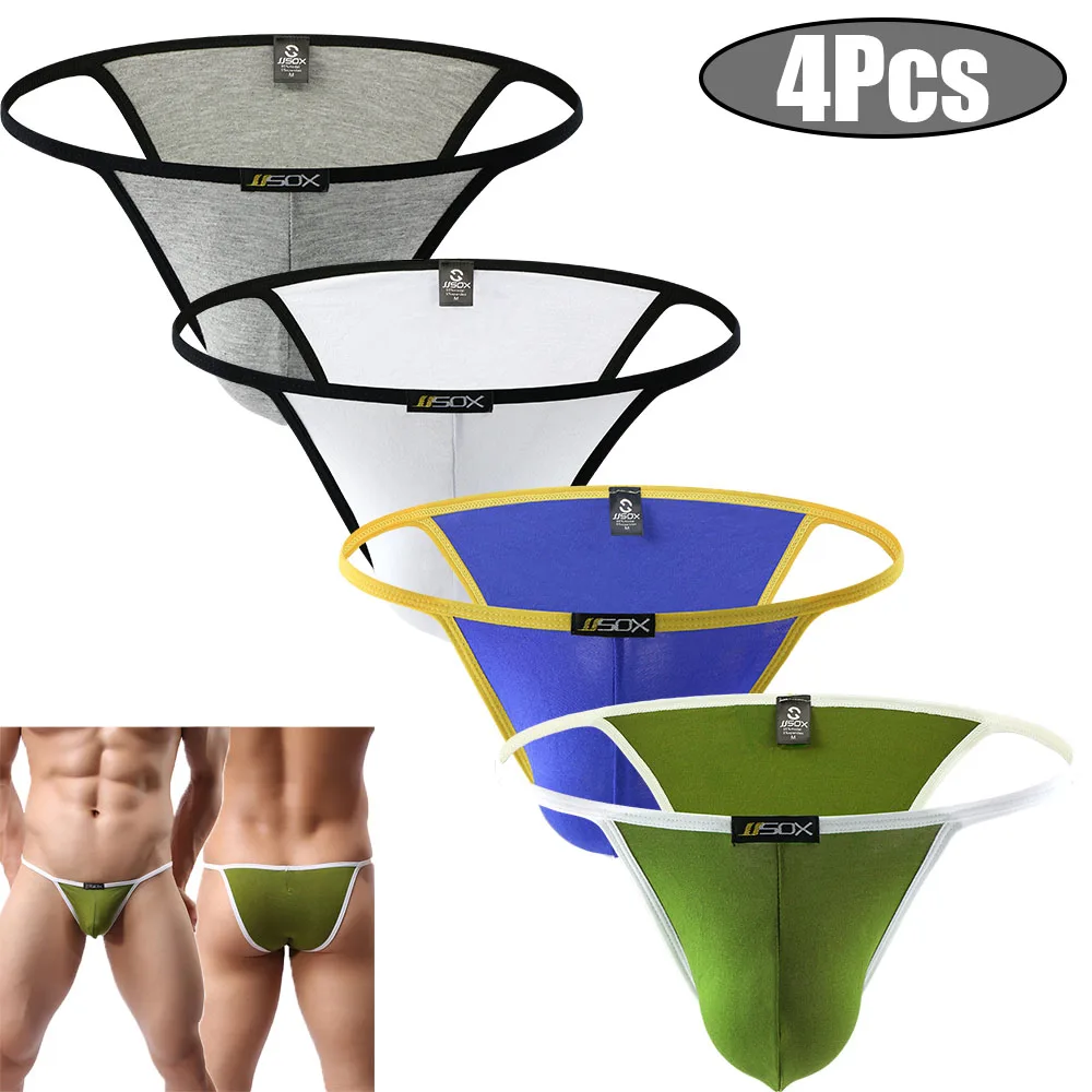 Suspensorio transpirable para hombre, conjunto de tangas, ropa interior Modal, Bikini Sexy, lencería, bragas, 4/6/8 piezas