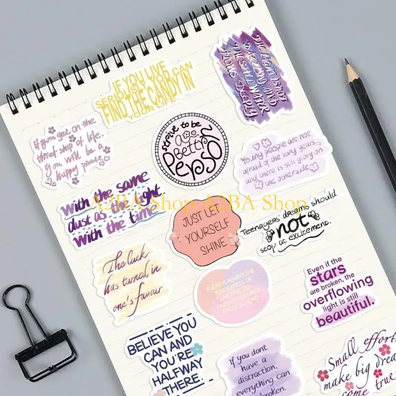 

A2BA Pack of 50 Creative Cartoon Dreamy Inspirational Doodles PVC Stickers for Journals Devices