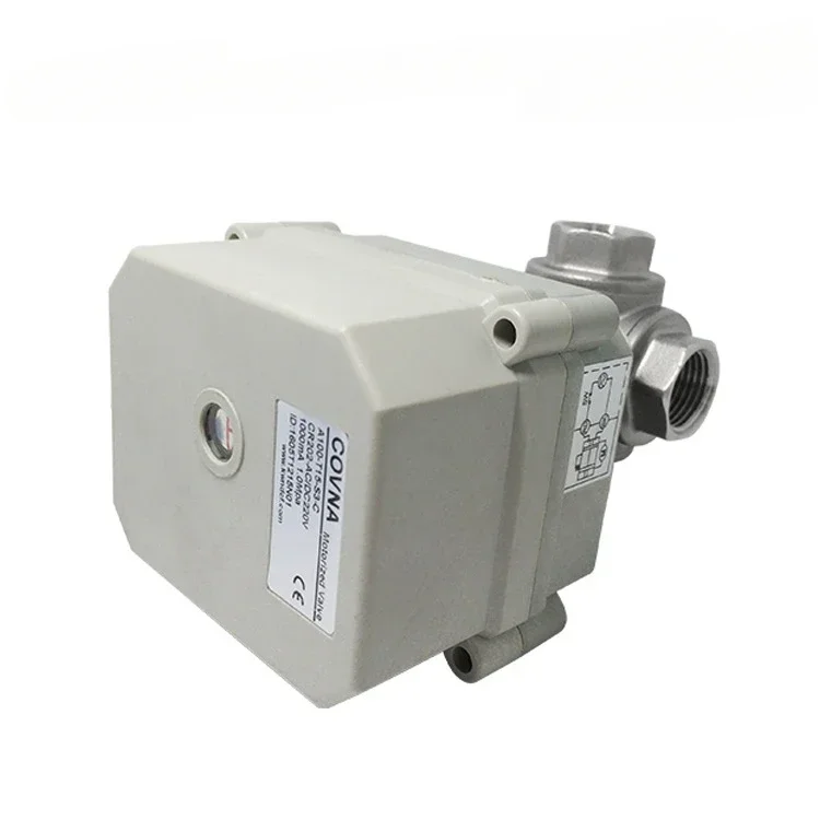 power-off reset miniature stainless steel 304 electric three-way ball valve L-type T-type automatic valve