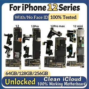 Bilashmart 100% Tested Unlocked Mainboard iPhone 12 Pro Max 12 Mini Motherboard With Face ID Support Update Clean iCloud Logic Board