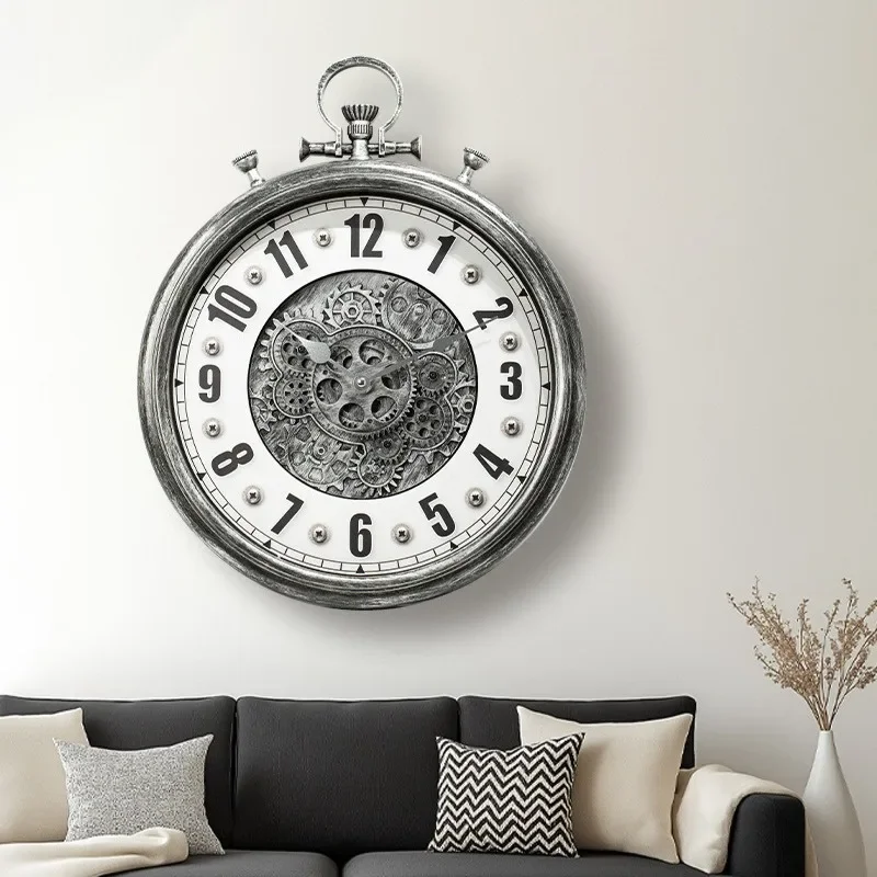 Retro Wall Clock Luxury Design Large Wall Art Clocks Living Room Nordic Stylish Hanging Clock Interior House Decorated Watch