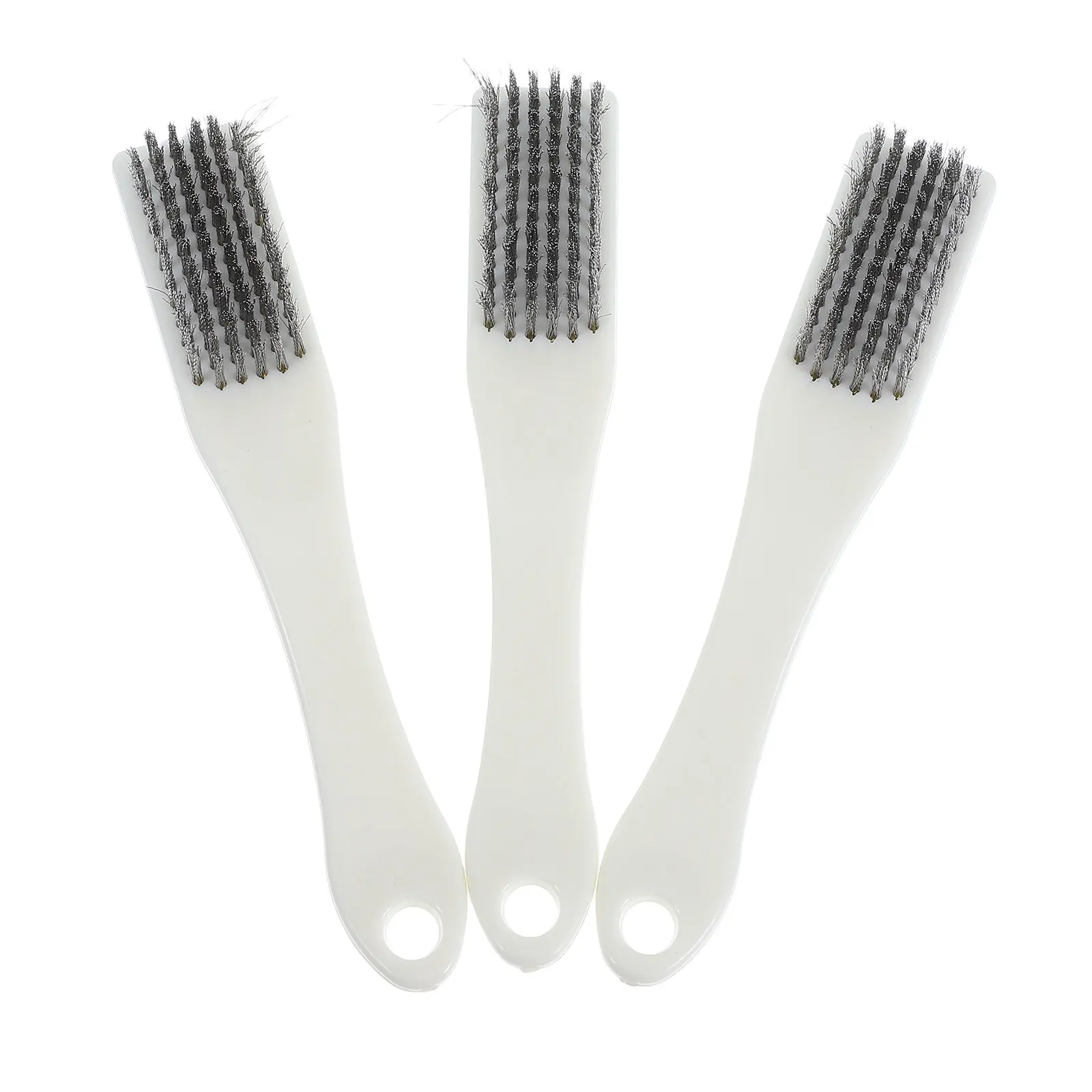 3Pcs Mini Metal Wire Brush Kit Steel Bristles for Jewelry Cleaning Collectibles Polishing Shine Enhancement Antistatic Portable
