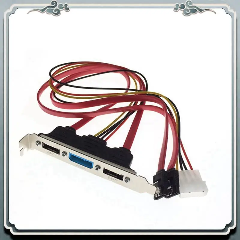 

Premium 4X PC DIY SATA To ESATA And 4Pin IDE Molex Power PCI Bracket Slot Cable Full-Height Profile For External Hard Drive