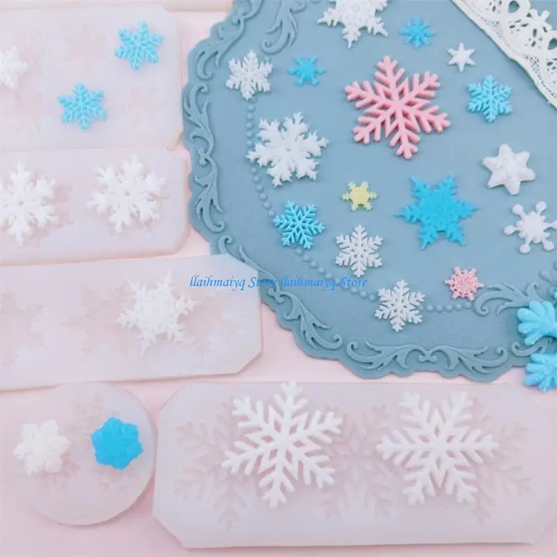 

573B Safe Silicone Snowflake Mold Christmas Chocolate Decorations Baking Mould