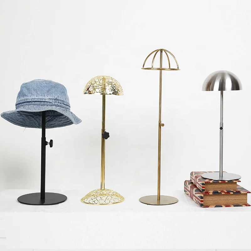 Adjustable metal bracket desktop hat rack bracket hat display