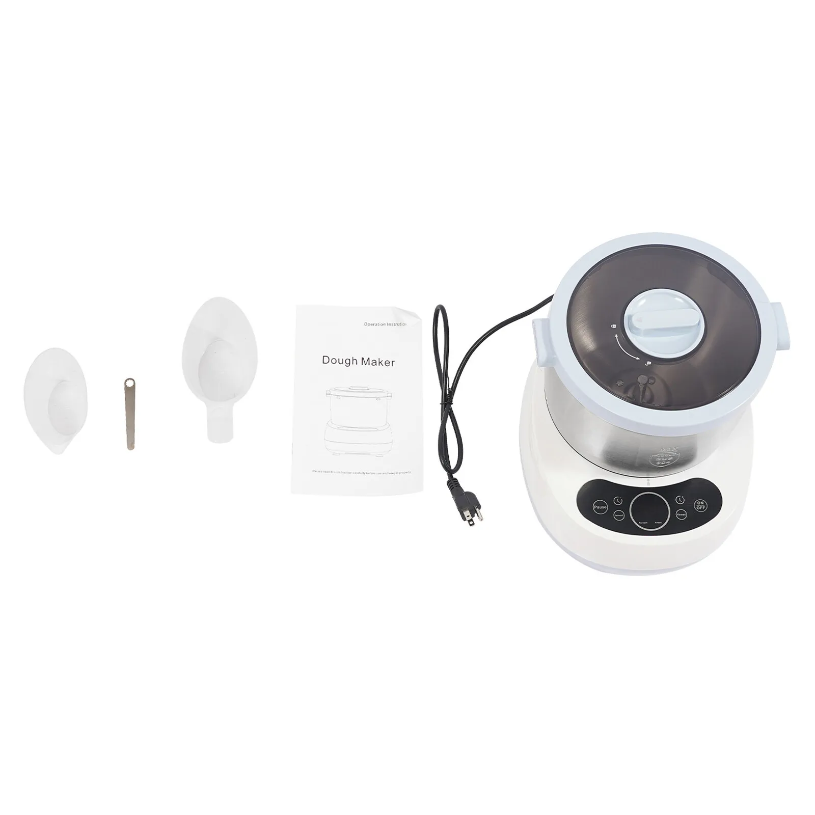 5L/4.5QT 230W 電気生地ミキサー 304 ステンレス鋼生地メーカー発酵機能付き