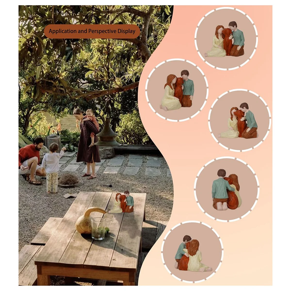 

N38R_Статуя пары и собаки, сувенирная семейная скульптура любителя собак