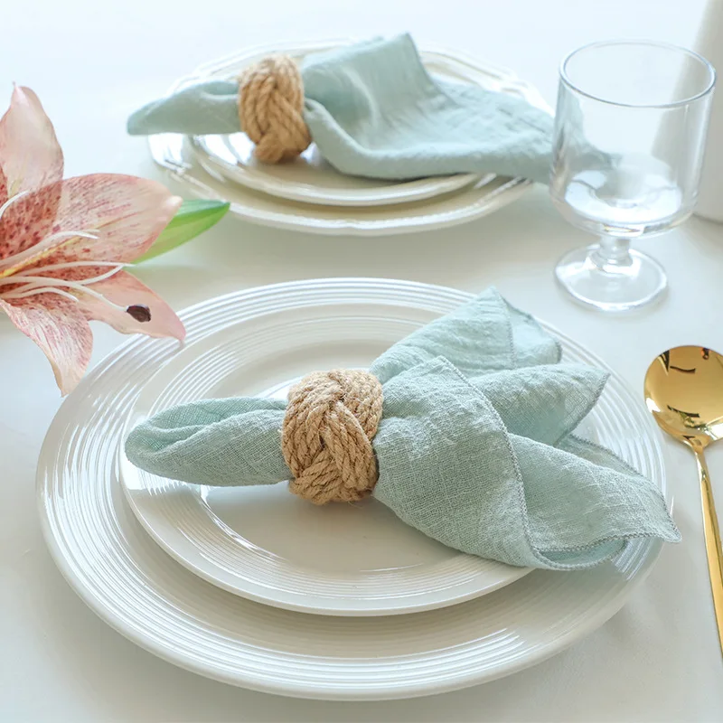 4/6/8/10/12 Pcs Serving Table Napkin Cloth Dinner Plates Handkerchief Towel Hotel Wedding Cocktail Party Events Decoration