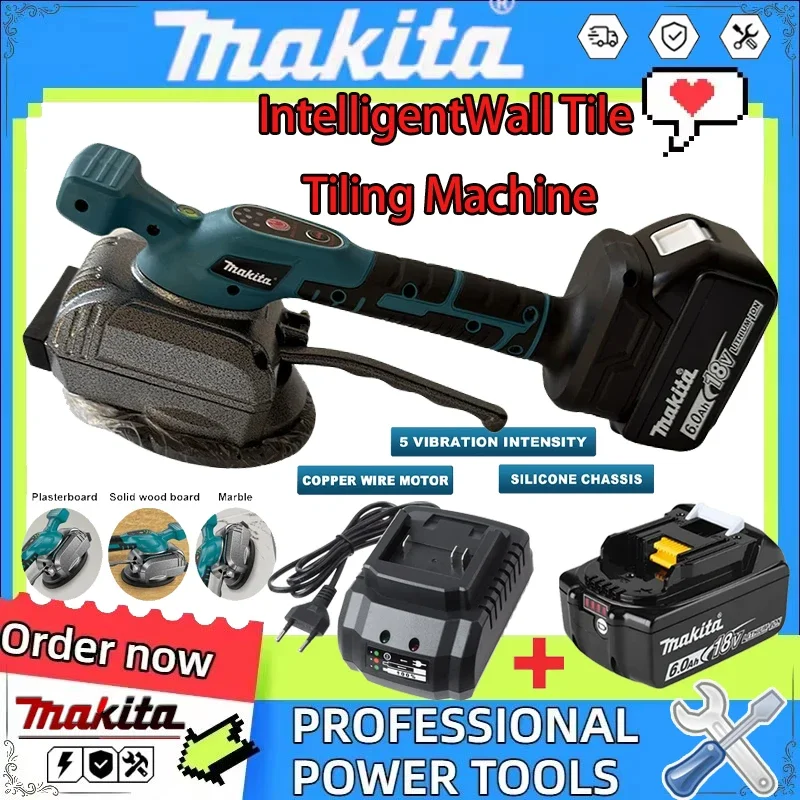 

Аккумуляторная машина для укладки плитки Makita 18В, интеллектуальная машина для выравнивания плитки, вибрационный инструмент для укладки плитки, электроинструмент