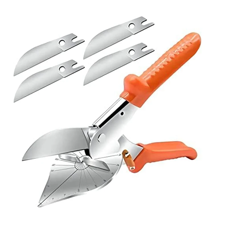 

1Set Multi Angle Miter Shears With 45-135 Degree Adjustable, Multifunctional Trunking Shears Orange Steel