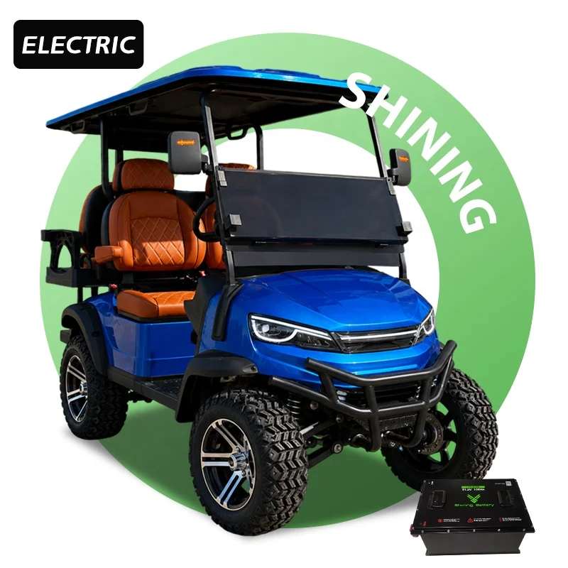72V Lithium Electric Golf Cart 4 Seater Street Legal Utility Buggy Hunting Beach Car For Adults