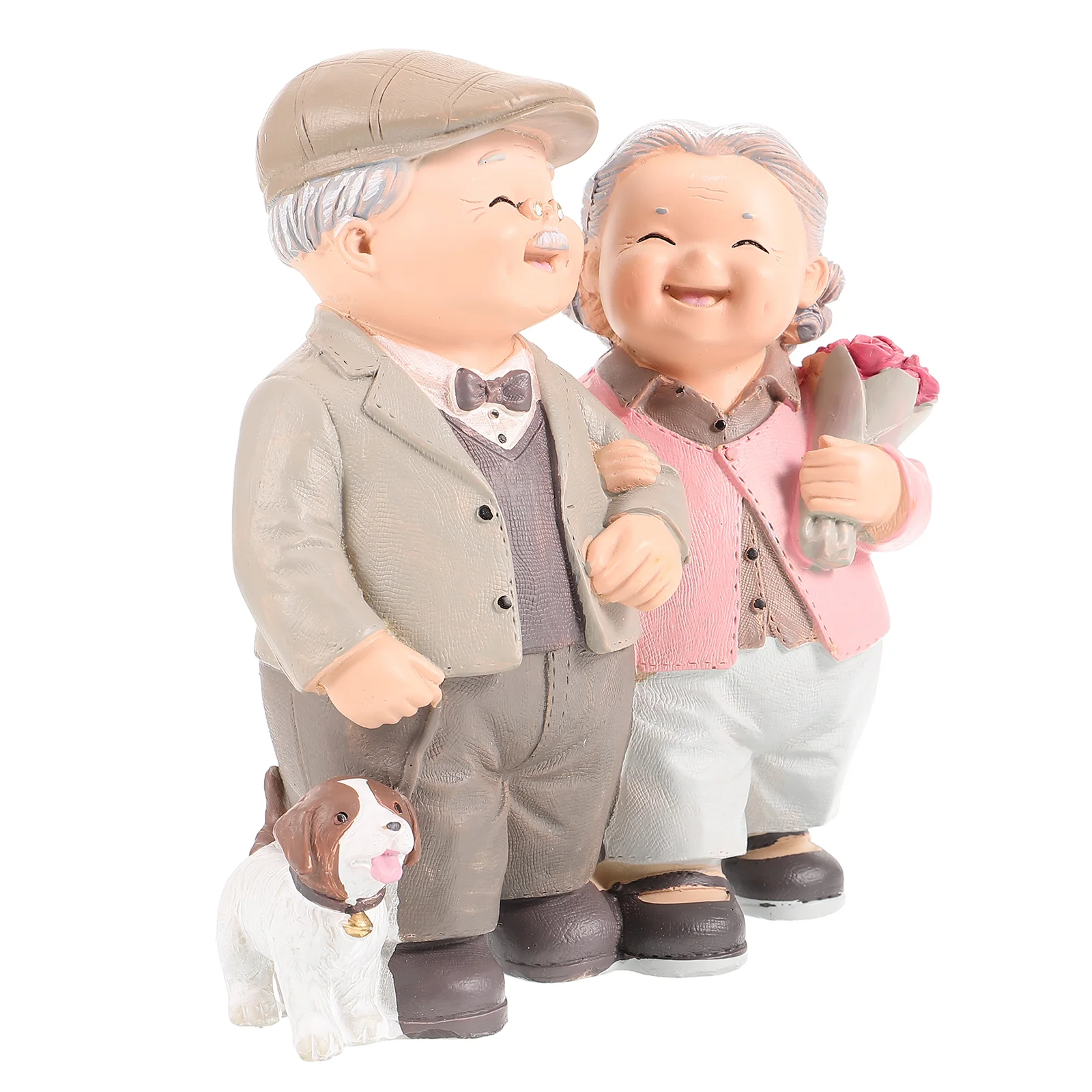 Old Man Granny Ornaments Vivid Figurine Elderly Couple Adornment Gift Dollhouse Decoration Home Resin Love Lasts