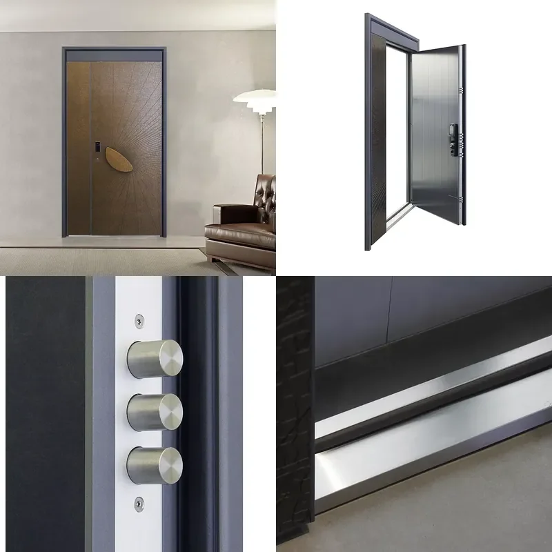 Factory Price High Quality Customized Design New Style Security Exterior Aluminum Entrance Door