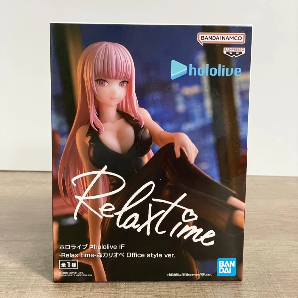 In Stock Bandai Original Genuine Banpresto Virtual Idol Hololive IF Mori Calliope Relax Time Office Style 14cm Model Toy Figures