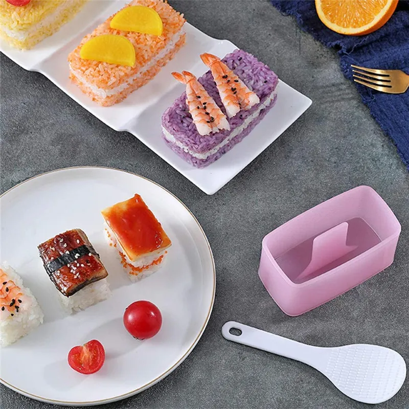 New Musubi Maker Press Sushi Making Kit Rectangular Sushi Musubi Mold Hawaiian Spam Musubi Kimbab Onigiri Kitchen Accessories