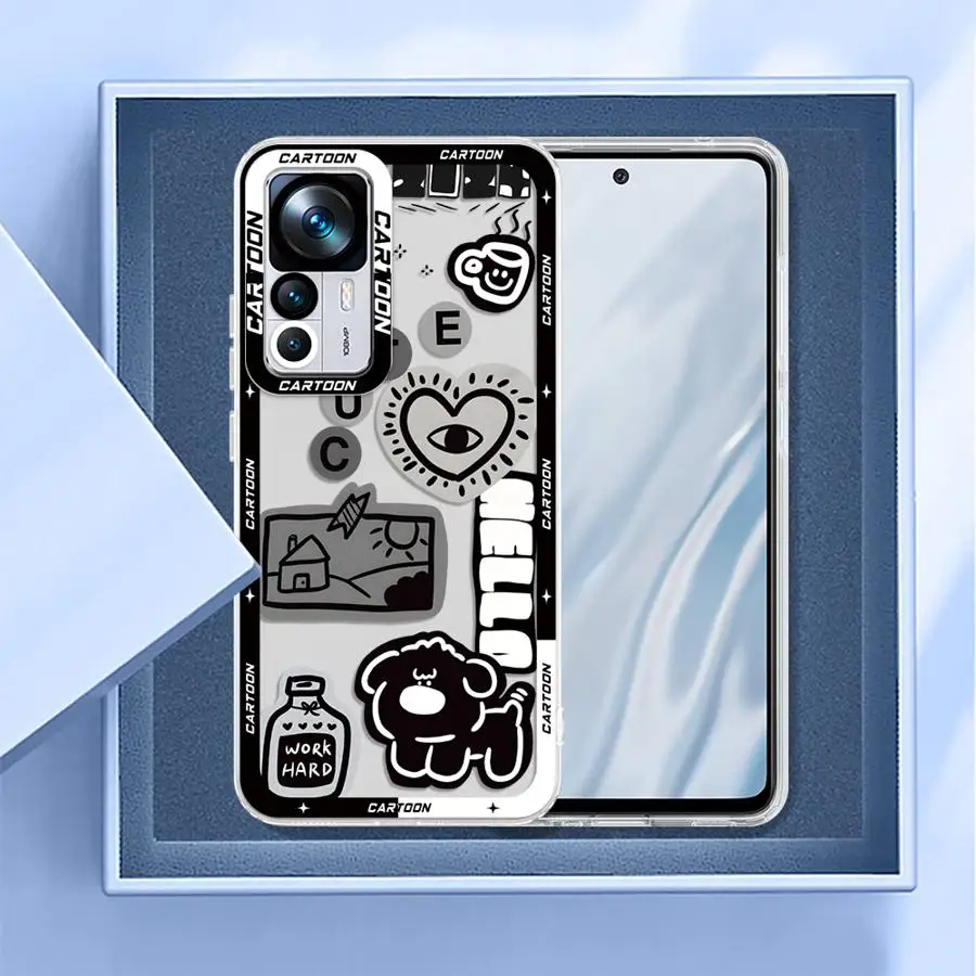 샤오미 레드미 노트 10S 10Lite 8 11 14 13 12 Pro Plus 12S 9 11S 10Pro용 만화 유령 투명 소프트 폰 케이스