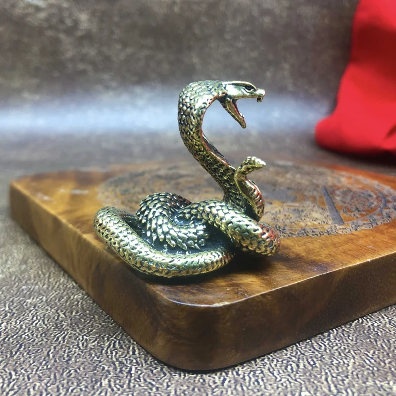 النحت الأفعى النحاس غرفة المعيشة المنزلي الديكور البرونزية الحرفية بيثون كوبرا زخرفة #2
