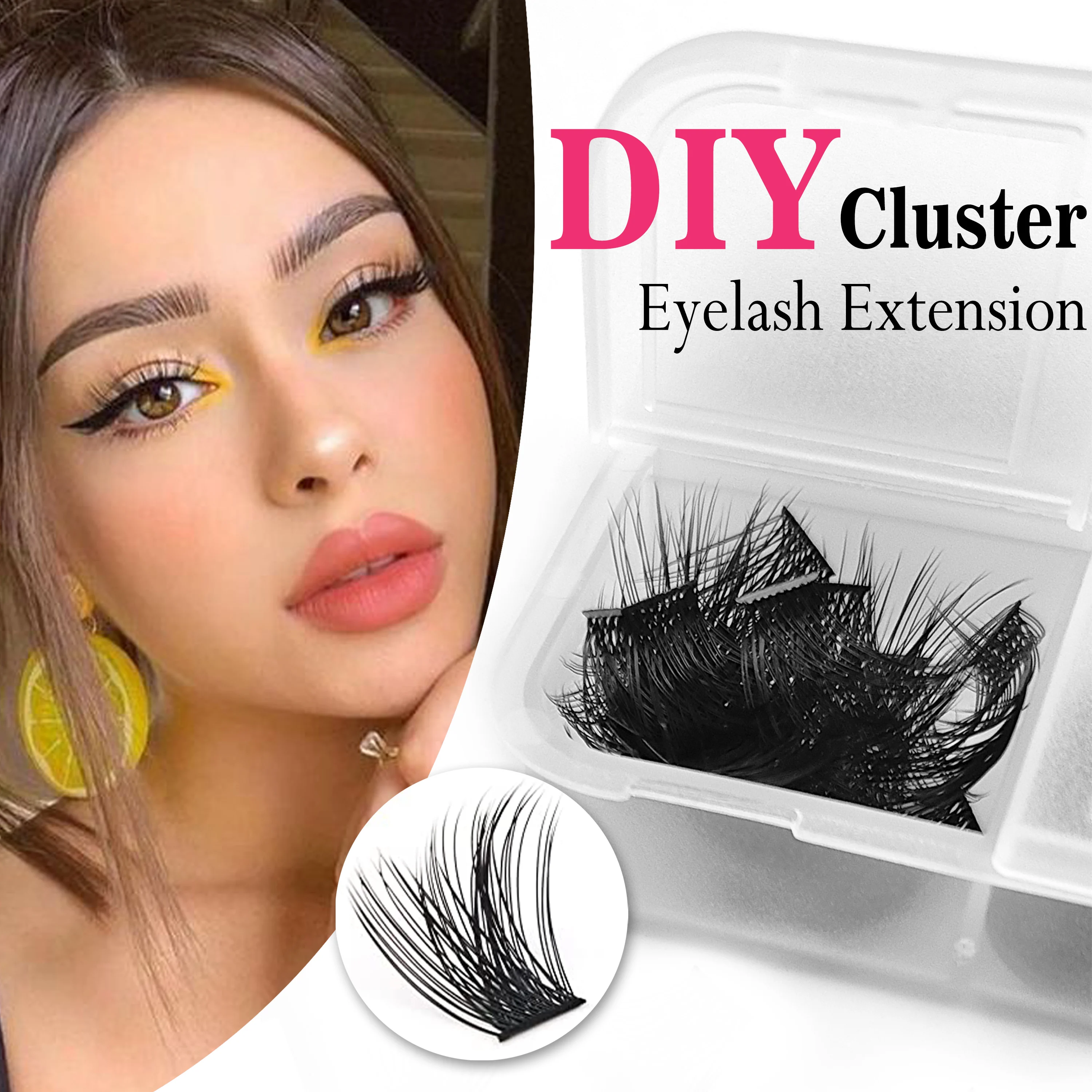 Dovetail lashes cluster 96PCS Eyelash Extension Faux Mink   Volume Premium   C/D Curl Make Up Supplies