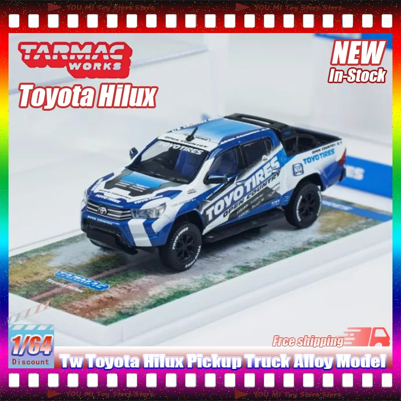 

Tw Toyota Hilux Пикап 1:64, литая под давлением модель автомобиля, имитация сплава, миниатюрная настраиваемая коллекционная игрушка, подарок для детей