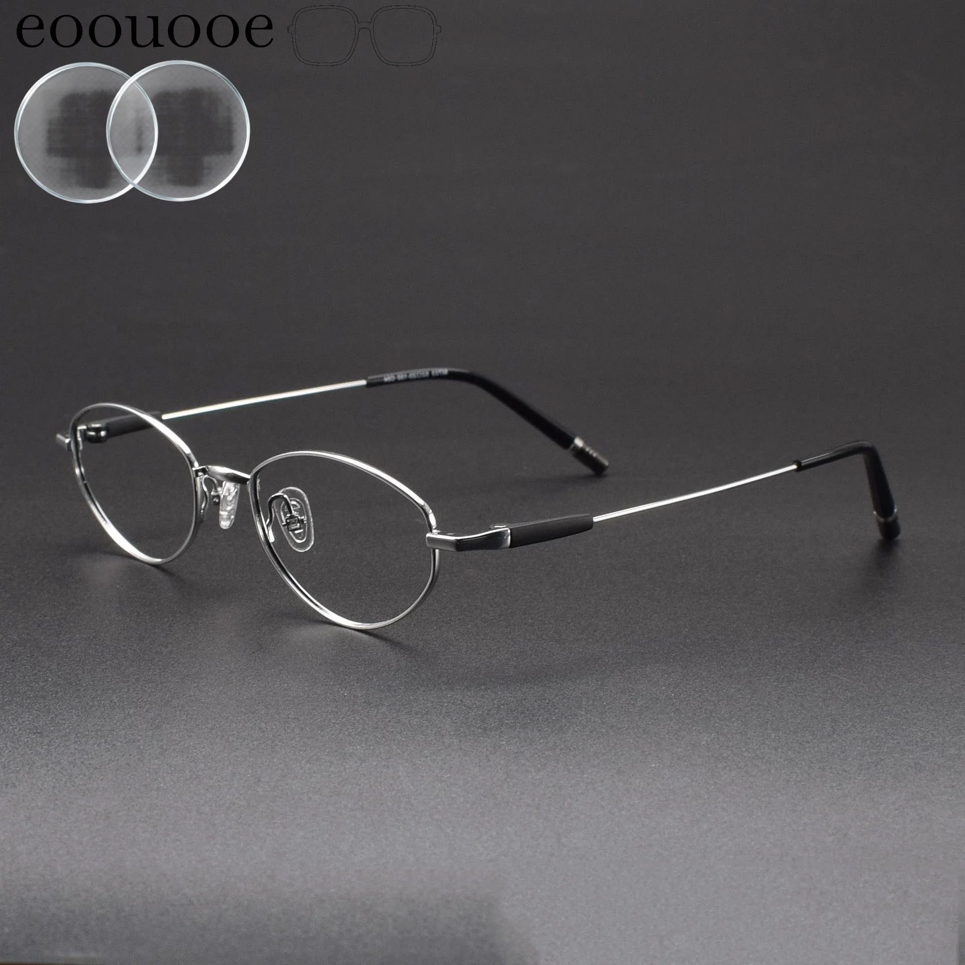 Affordable Luxury Pure Titanium Glasses Oval Men Women Prescription Lenses Myopia With Degrees Recipe Anti-reflection UV