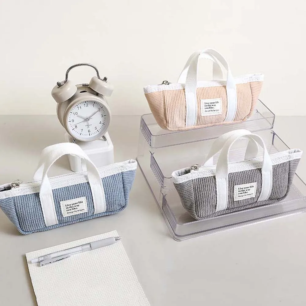 Desktop Storage Handheld Stationery Bag Large Capacity Ship Shape Korean Style Pencil Case Aesthetic Handheld Pencil Pouch