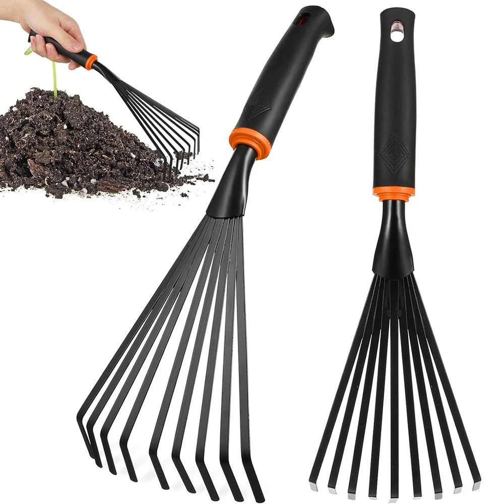 Garden Grass Leaf Rake Plastic Rake Gardening Rake Tool Leveling Garden Mini Target for Outdoor Grass Garden Creative Tools