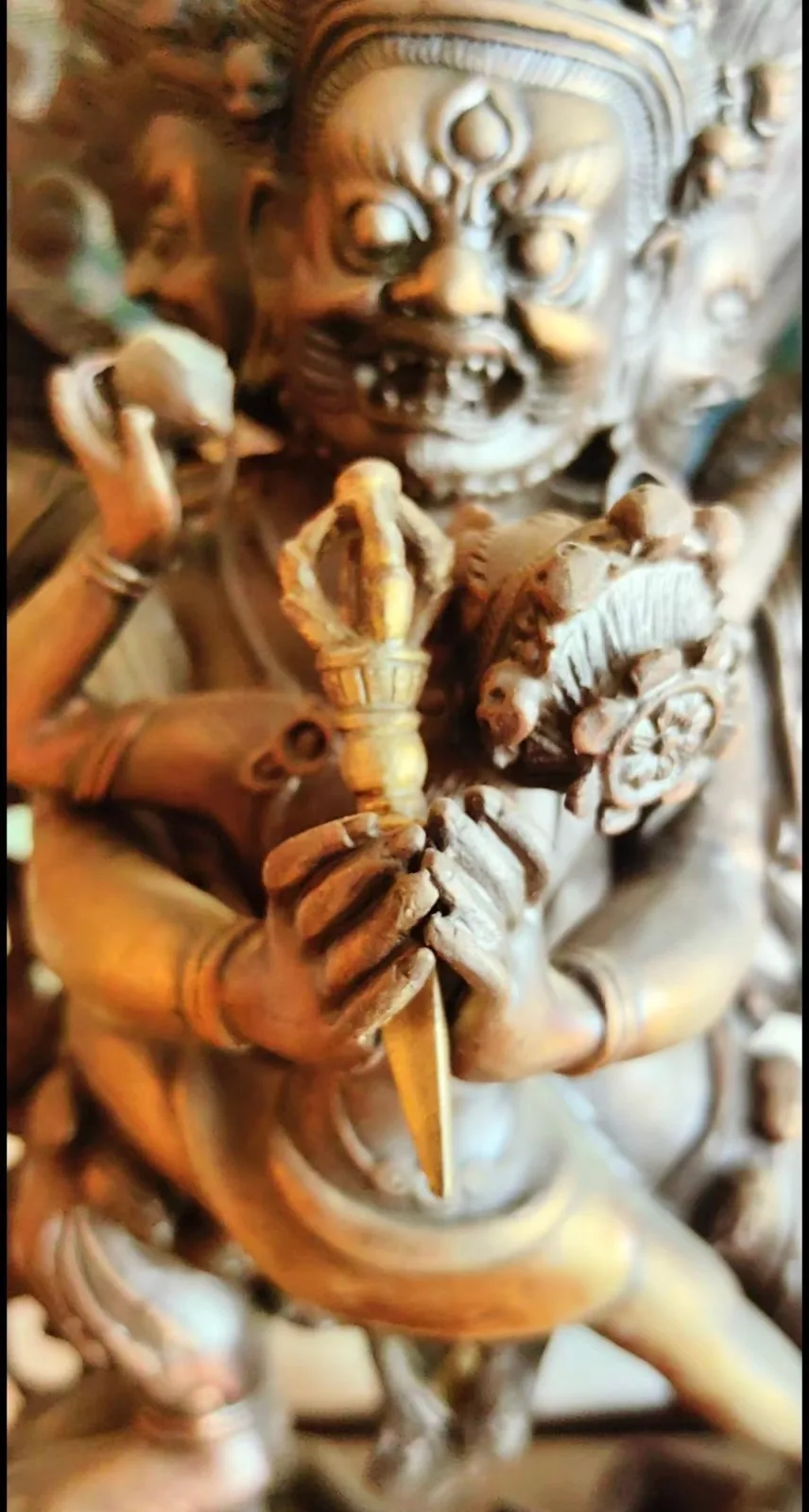 30CM Tibet Protector Vajrakilaya Buddha Copper Statue