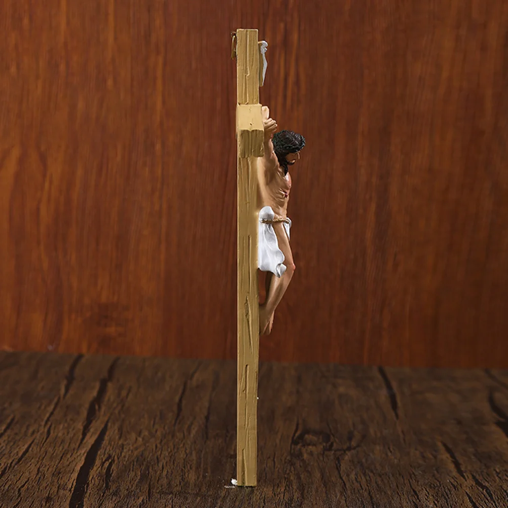 

Resin Cross Wall Ornament Religious Home Decor Crucifix for Living Room Bedroom Hallway Decoration Cross Wall Art