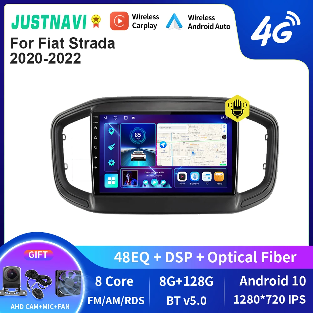 

JUSTNAVI QT10 Car Radio For Fiat Strada 2020 2022 Carplay Android Auto DSP Multimedia Video Player GPS Navigation