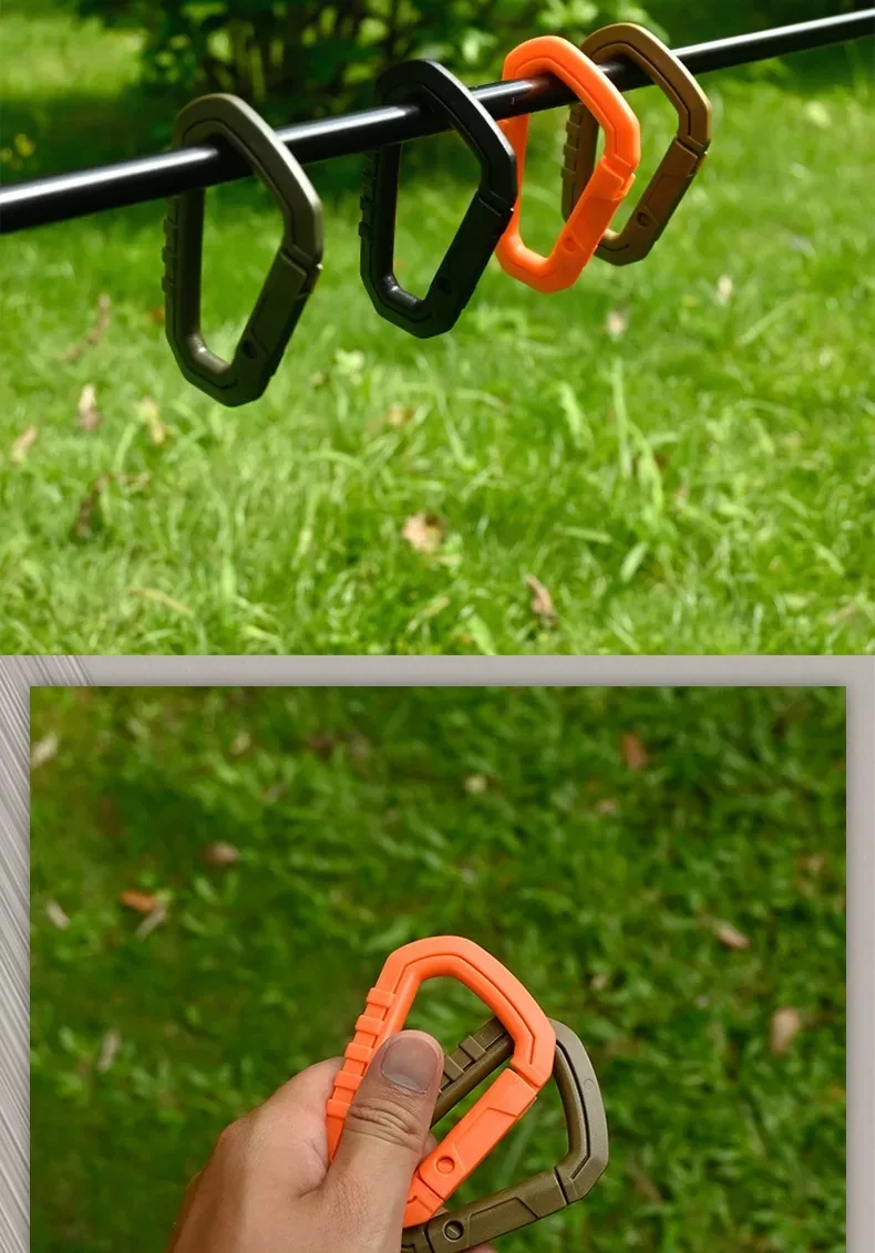 Taktische Karabiner Molle Clip Kunststoff Schnalle ITW Schlüsselbund D-Ring Harte Haken Frühling Snap EDC Getriebe Camping Wandern Outdoor werkzeuge – Detail 1