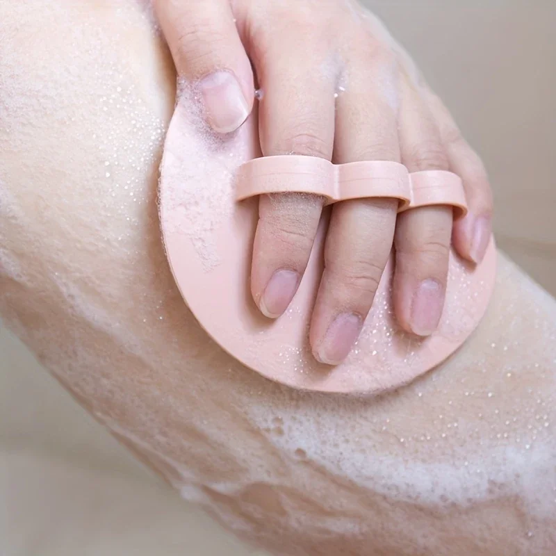 1 Pc Bath Massage Brush, Equipped With Soft Bristles And Three Finger Exfoliating Brush Head - Suitable For Bathing