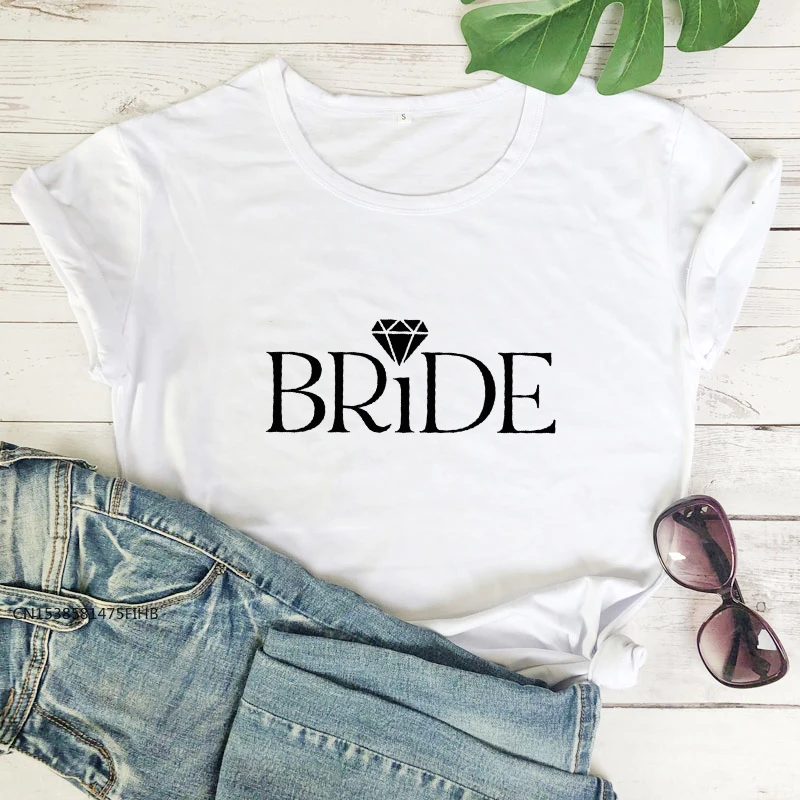 Bride I Do Crew Diamond T-Shirt Cute Women Graphic Bachelorette Party Tee Top Funny Marriage Bridesmaids Gift Tshirt Premium