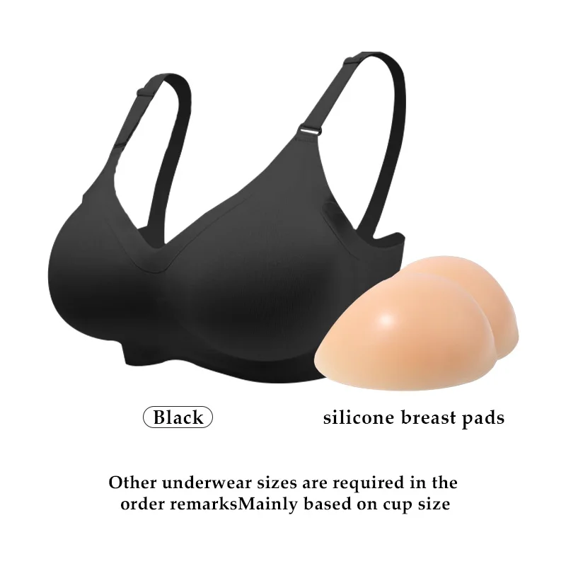 

Cosplay Crossdresser Silicone Bra With Breast Detachable 2-in-1 Converge Chest Shape Flat Chest Turns Larger Instantly