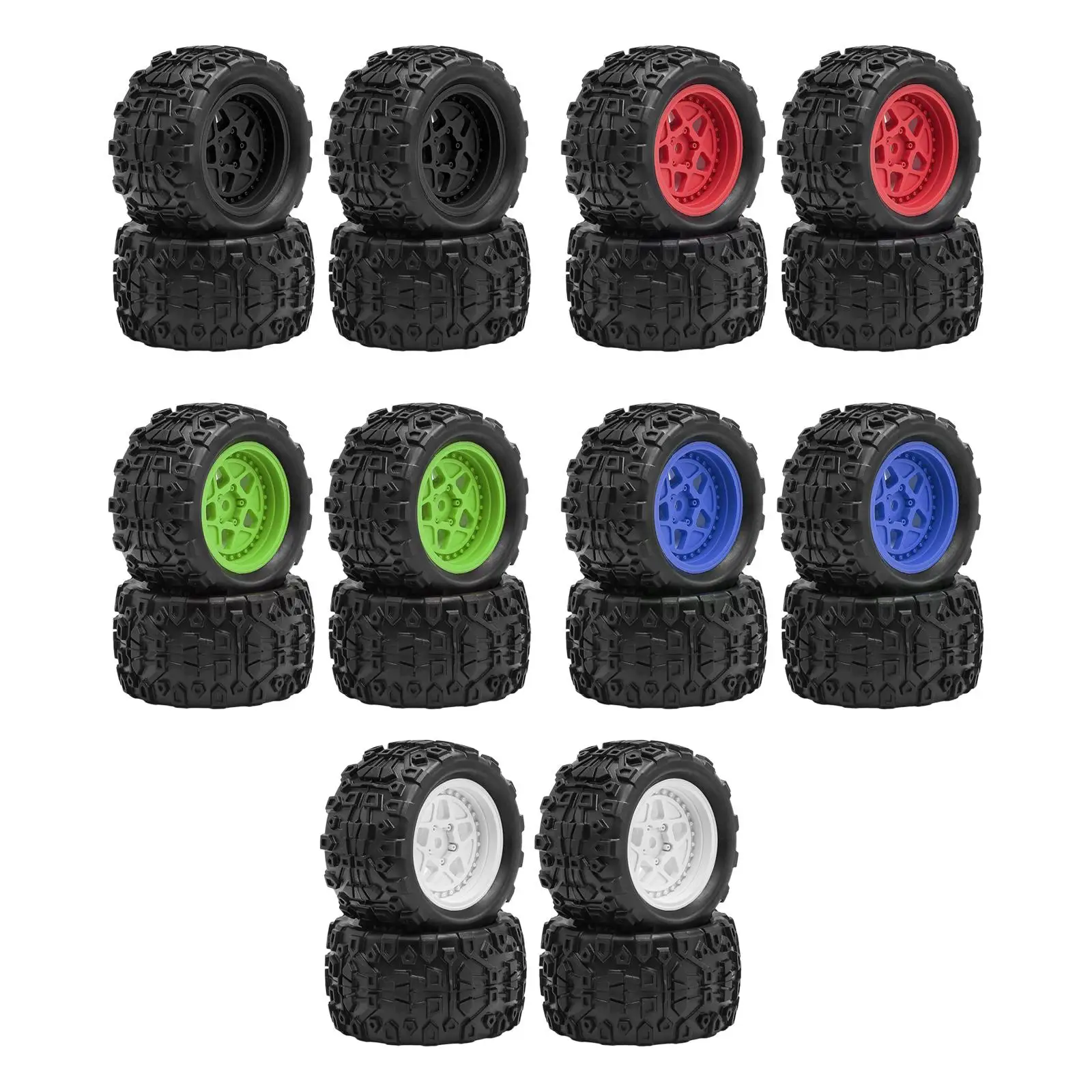

4Pcs 1/18 RC Car Tires Tyre 2.8inch Diameter Replace Parts Accessories Upgrades Stylish Sturdy 4mm Mounting Hole Replacement