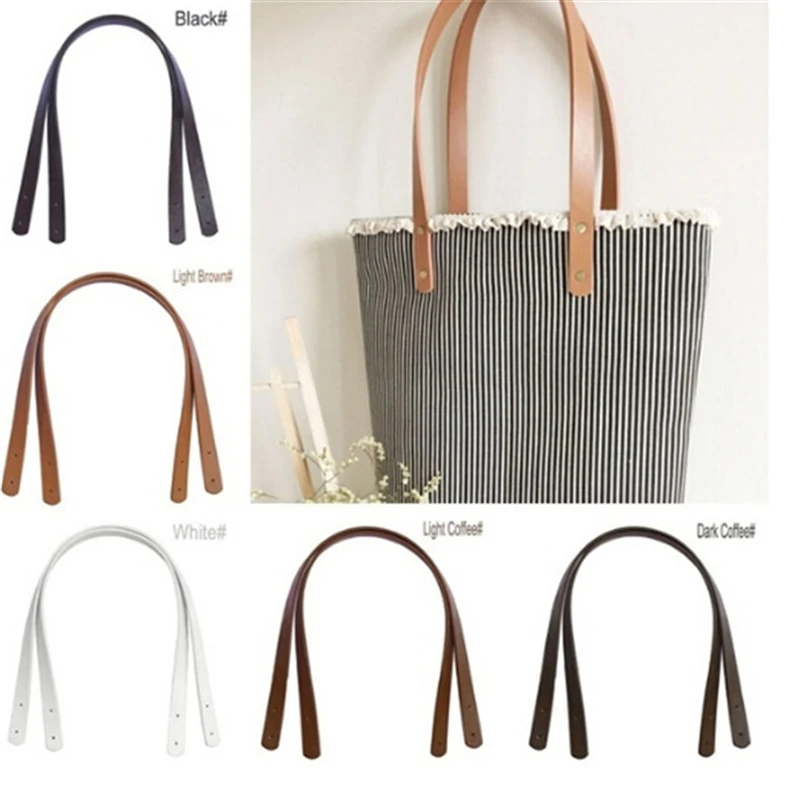 2PCS Bag Belt Detachable PU Leather Handle Lady Shoulder Bag DIY Replacement Accessories Handbag Band Handle Strap