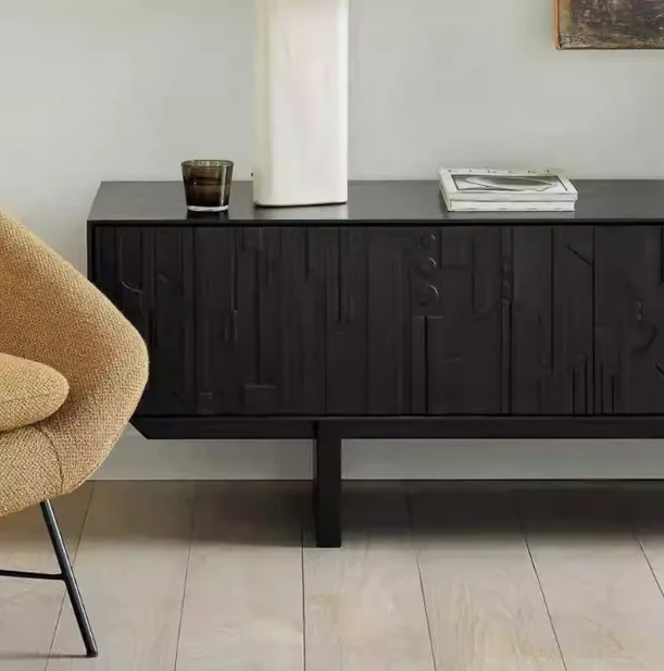 TV cabinet, French rural retro design solid MDF, imitation old craft home furniture art