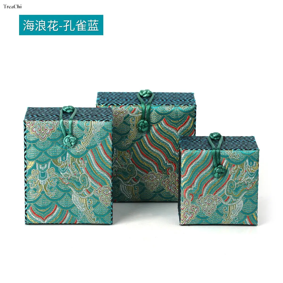 Hailanghua Button Brocade Box Antique Tassel Jewelry Box Earrings Ring Bracelet Box Jewelry Gift Traditional Chinese Packaging