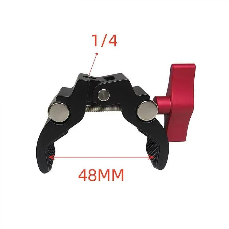 1 Conjunto de Acessórios para Fotografia: Super Clamp de Metal para Câmera com Braço Mágico de Cabeça Esférica Dupla para Montagem de Monitor, Luz, Microfone e Celular