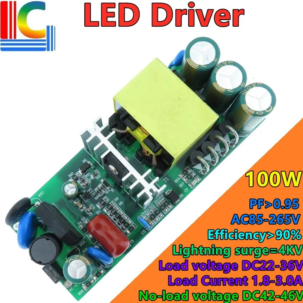 

60W 70W 80W 90W 100W Lighting Transformer AC85-305V LED Driver Power Supply Output DC22-120V 450mA 850mA 1250mA 2400mA 3000mA