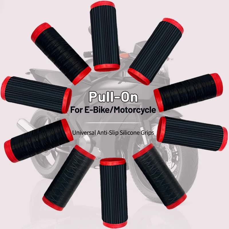 2PCS Motorcycle Silicone Handlebar Cover Universal Self Shrinking Non-Slip Motorcycles Grip Covers Sleeve Protector Cover