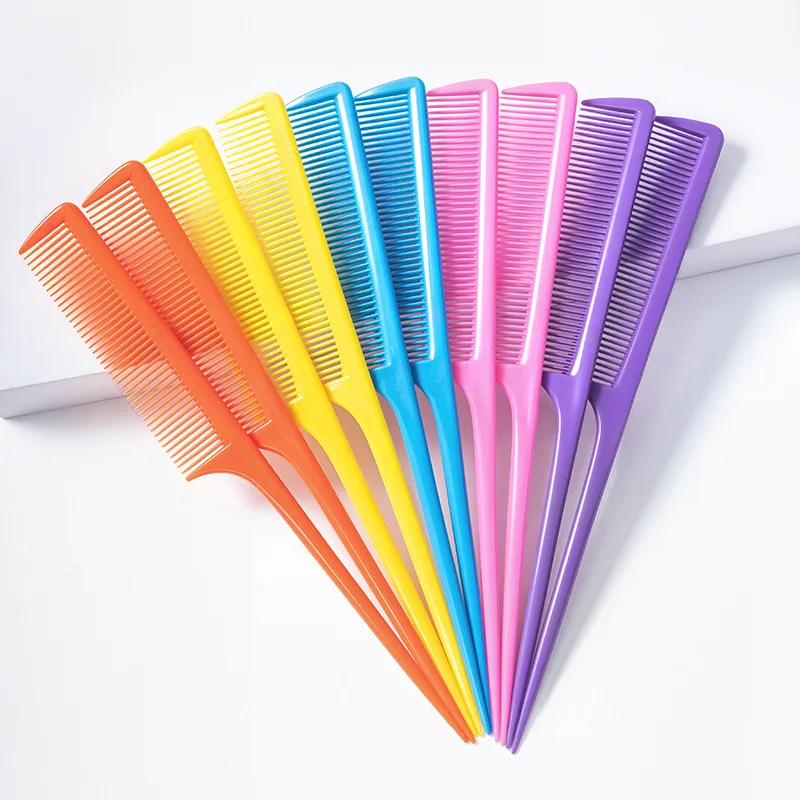 10Pcs Pro Pointed Tail Salon Hairdressing Hair Styling Anti-static Comb Hair Brush Plastic Pin Rat Tail Combs Barber Accessories