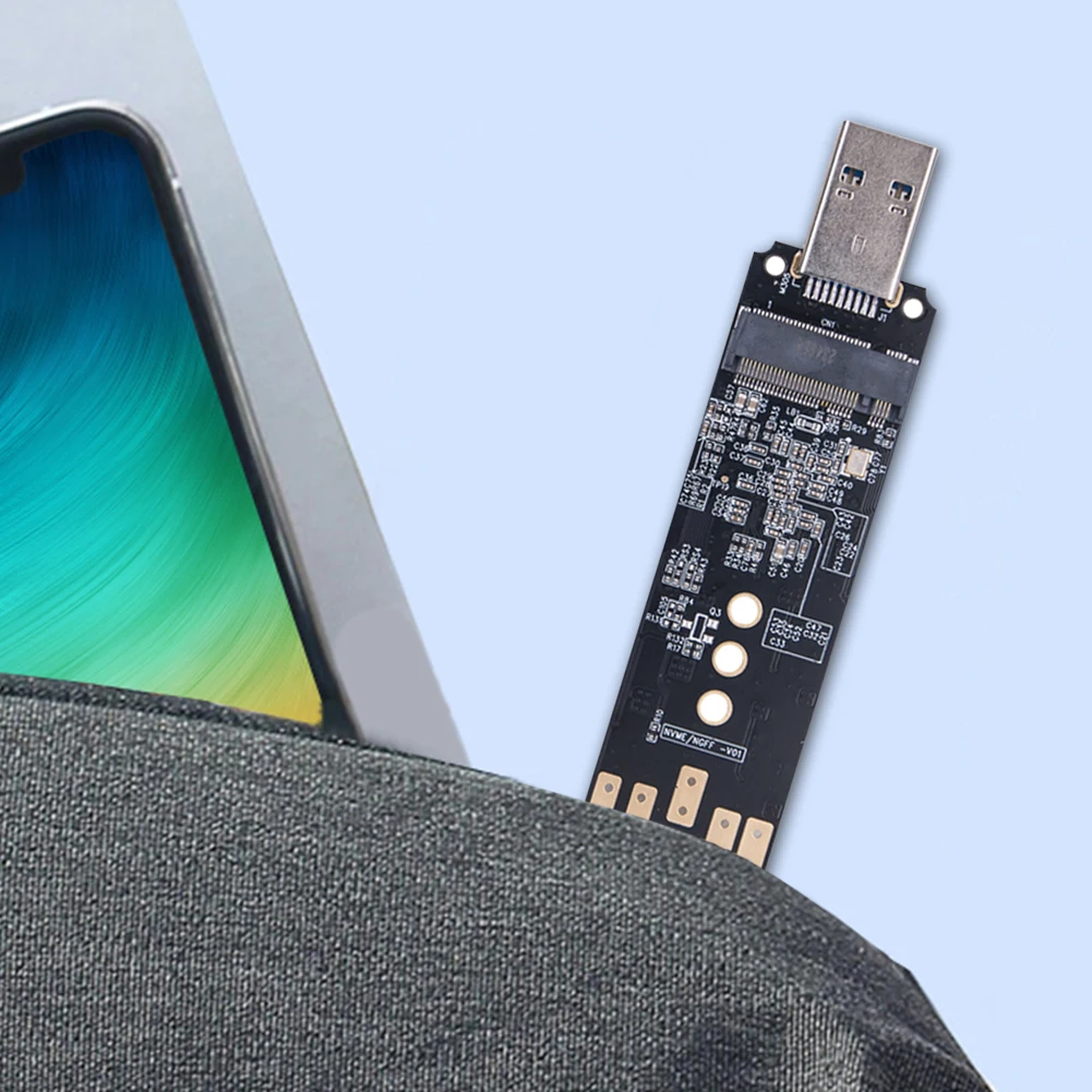 JMS581DL Dual Protocol SSD Enclosure 1000MB/s M2 SSD Case Adapter External Enclosure Case Support for 2230 2242 2260 2280 SSD