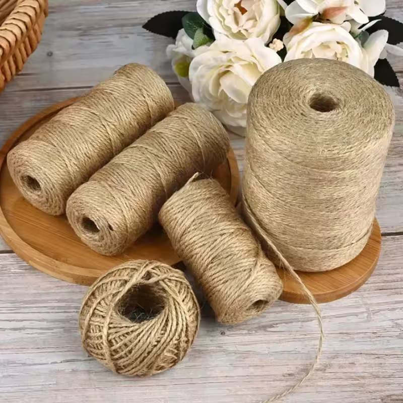 50 m/rotolo diametro 1 ~ 4mm naturale vintage corda di iuta corda spago nastro di tela artigianato cucito fai da te iuta canapa festa di nozze