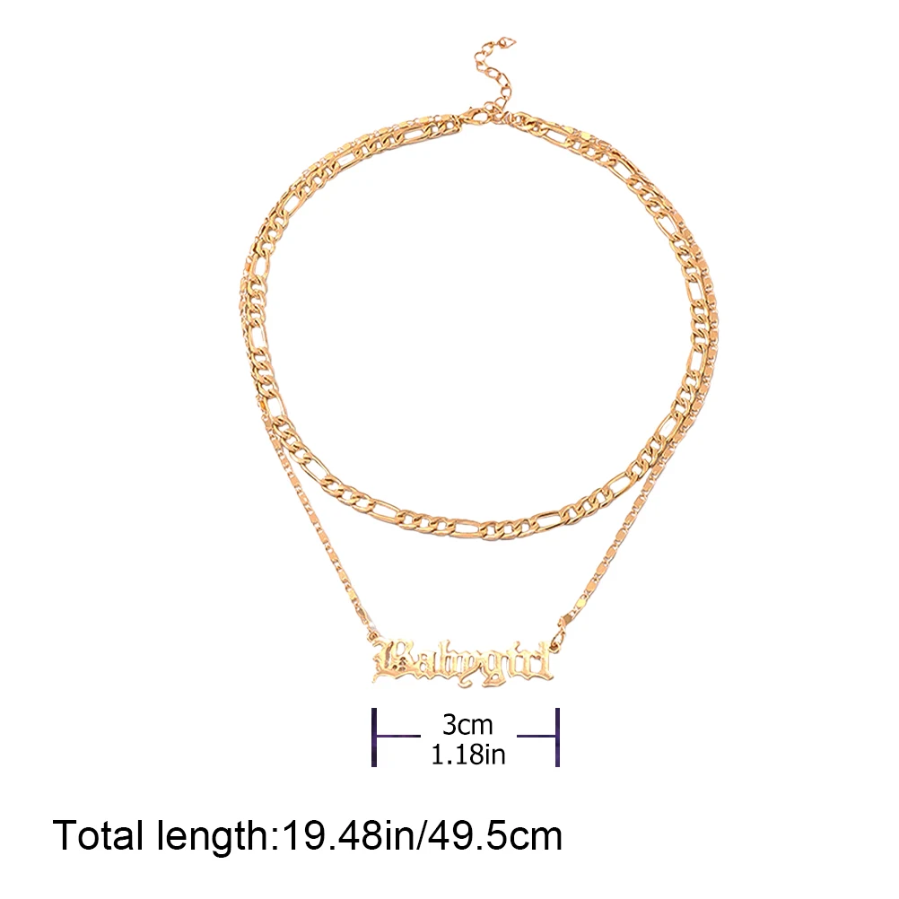 

Alphabet Necklace for Letter Pendant Crystal Women Layer Fashion