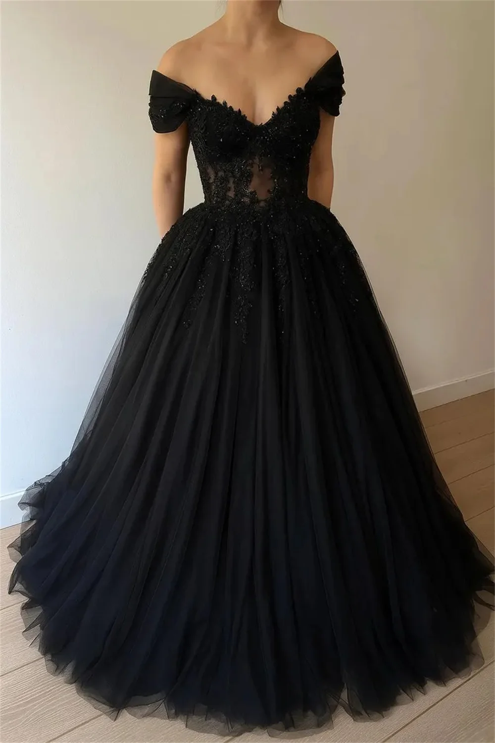 Mila Sweetheart Neck Ball Gown A-line Prom Dresses Customized Black Elegant Evening Dresses Floor-Length vestidos de fiesta 2025