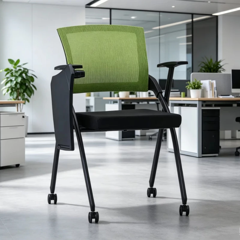 Modern folding conference chairs with writing boards and fixed armrests - student meeting room office furniture