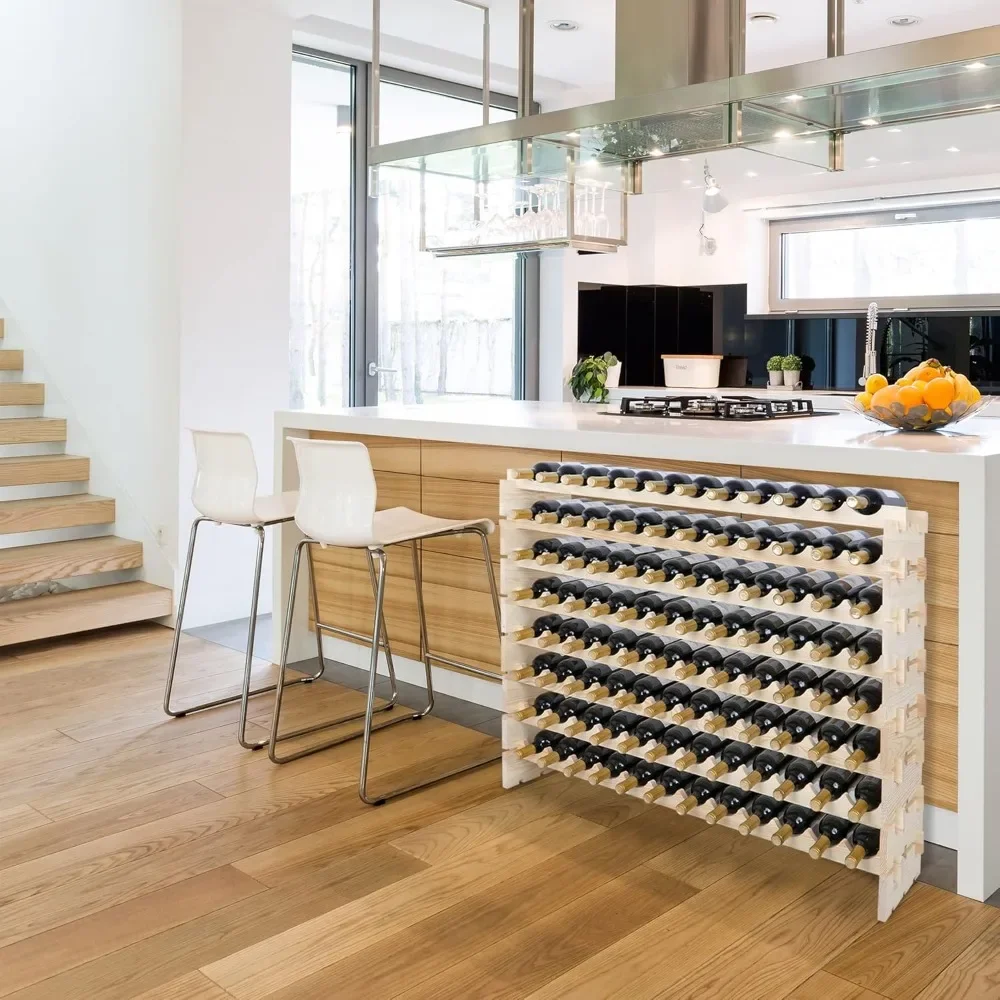 

Stackable Modular Wine Rack, -Tier Wooden Wine Storage Rack Freestanding Wine Holder Display Shelves,