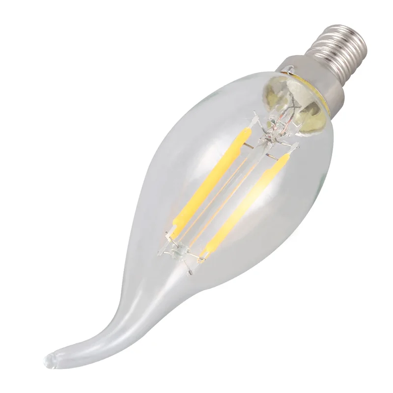 10X Dimmable E12 4W COB  Candle Flame Filament LED Light Bulb Lamp 12.5X3.5Cm