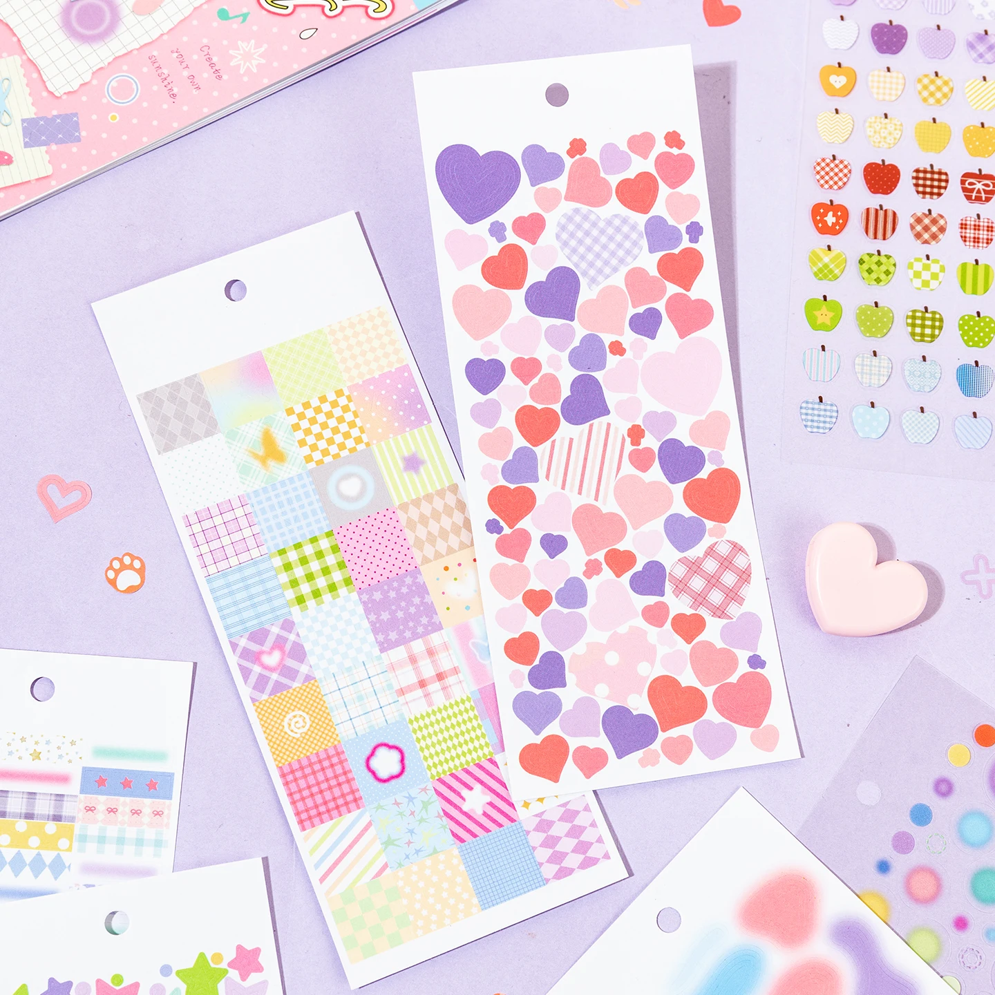 30sheets/book Color Palette Sticker Book Die-Cut Craft for Journal Supplies Multi-Color Collage Decor Creative Art Stationery