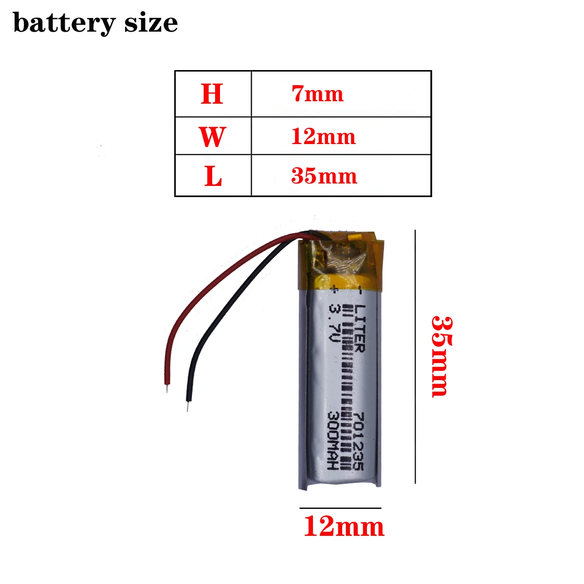 بطارية ليثيوم بوليمر 3.7 فولت 701235   قلم تسجيل قلم قراءة MP3 بقلم 300 مللي أمبير